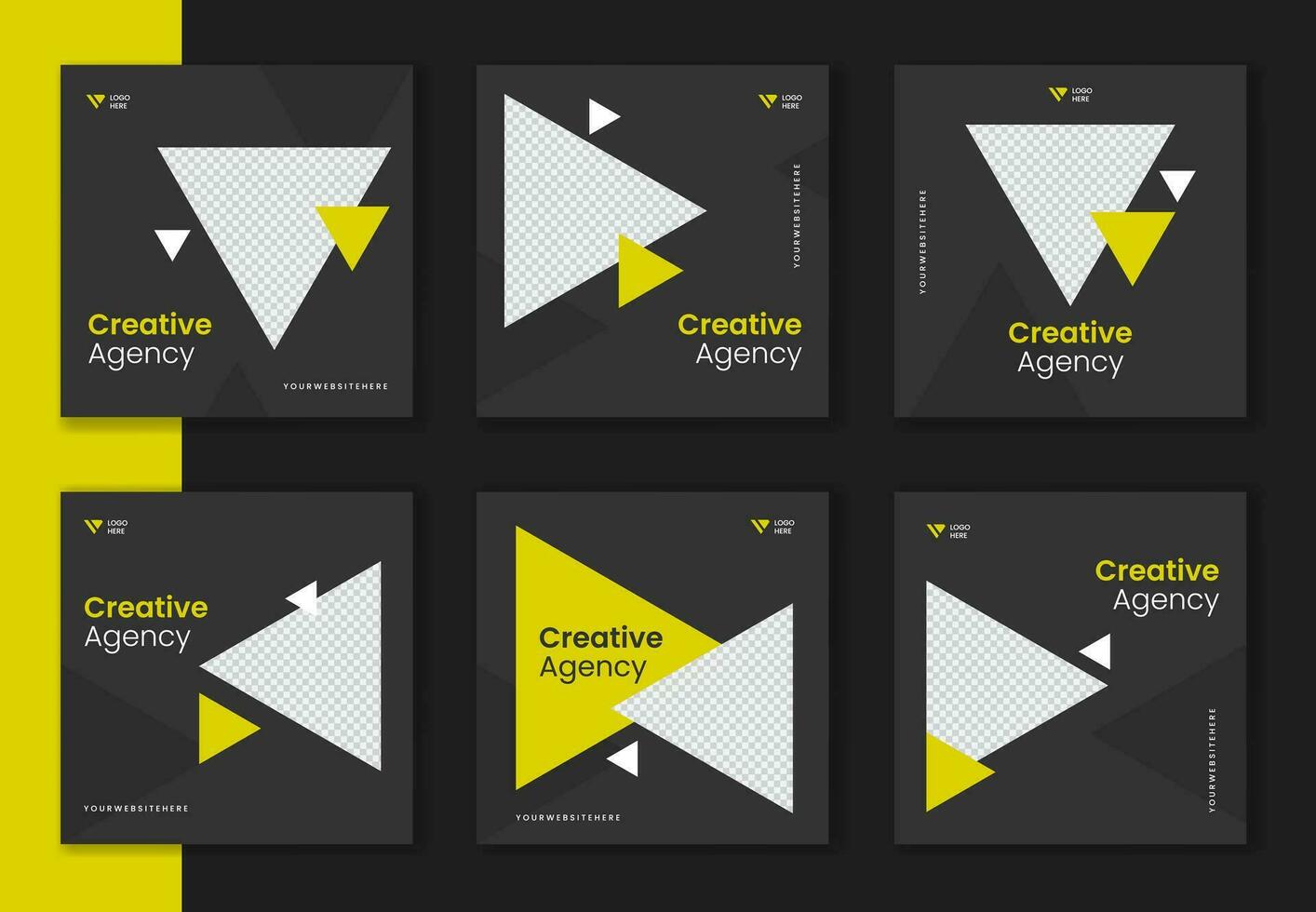 Creative social media square pattern template, Social media bundle, set of corporate post, colorful collection of business post vector
