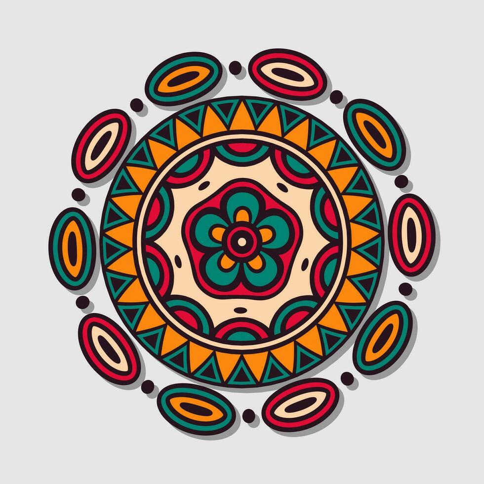 vector de mandala de flores