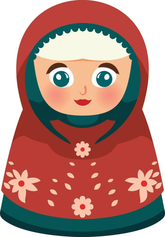 Matryoshka doll or babushka doll vector illustration, Matryoshka doll, old woman doll stock vector image