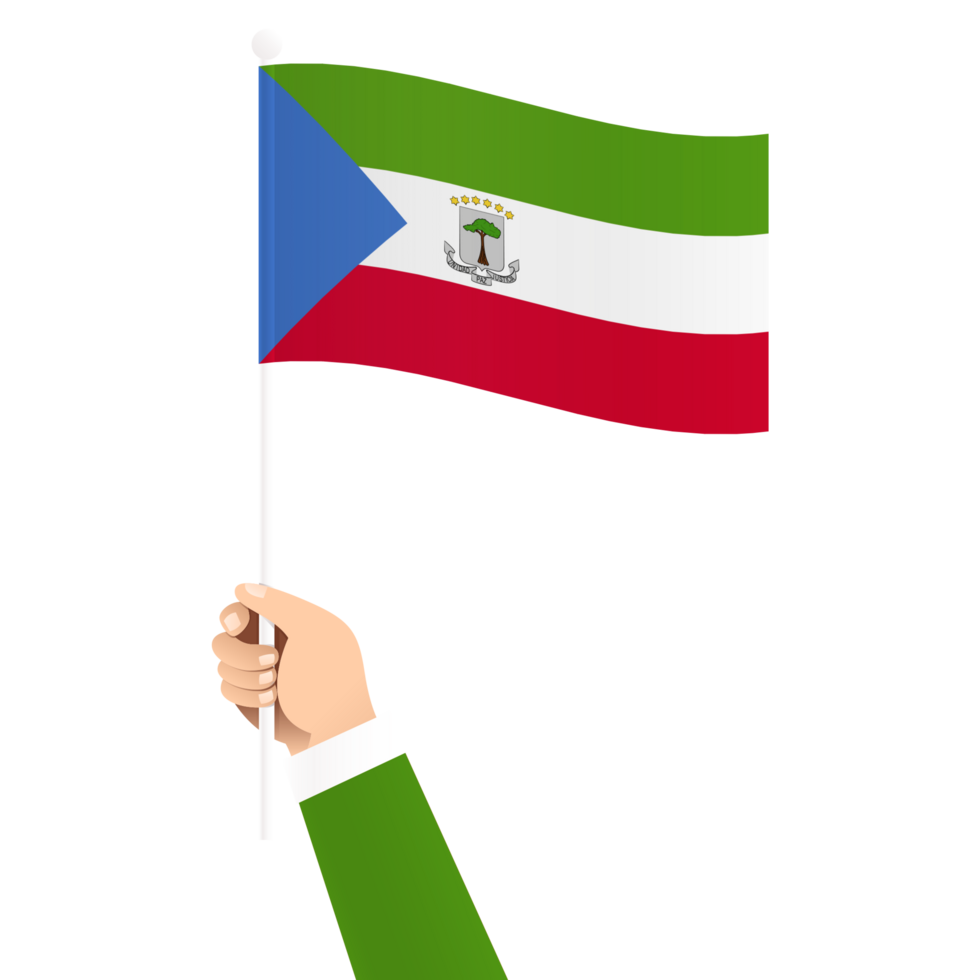 mano Tenere equatoriale Guinea nazionale bandiera isolato trasparente semplice illustrazione png