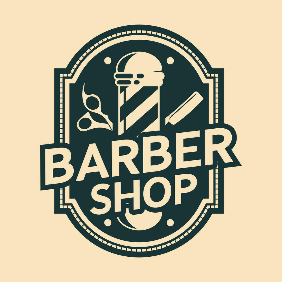 A barber shop logo design vector
