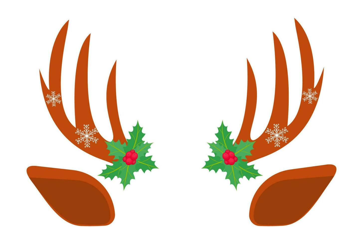 Christmas mask with reindeer antlers. Vector illustration