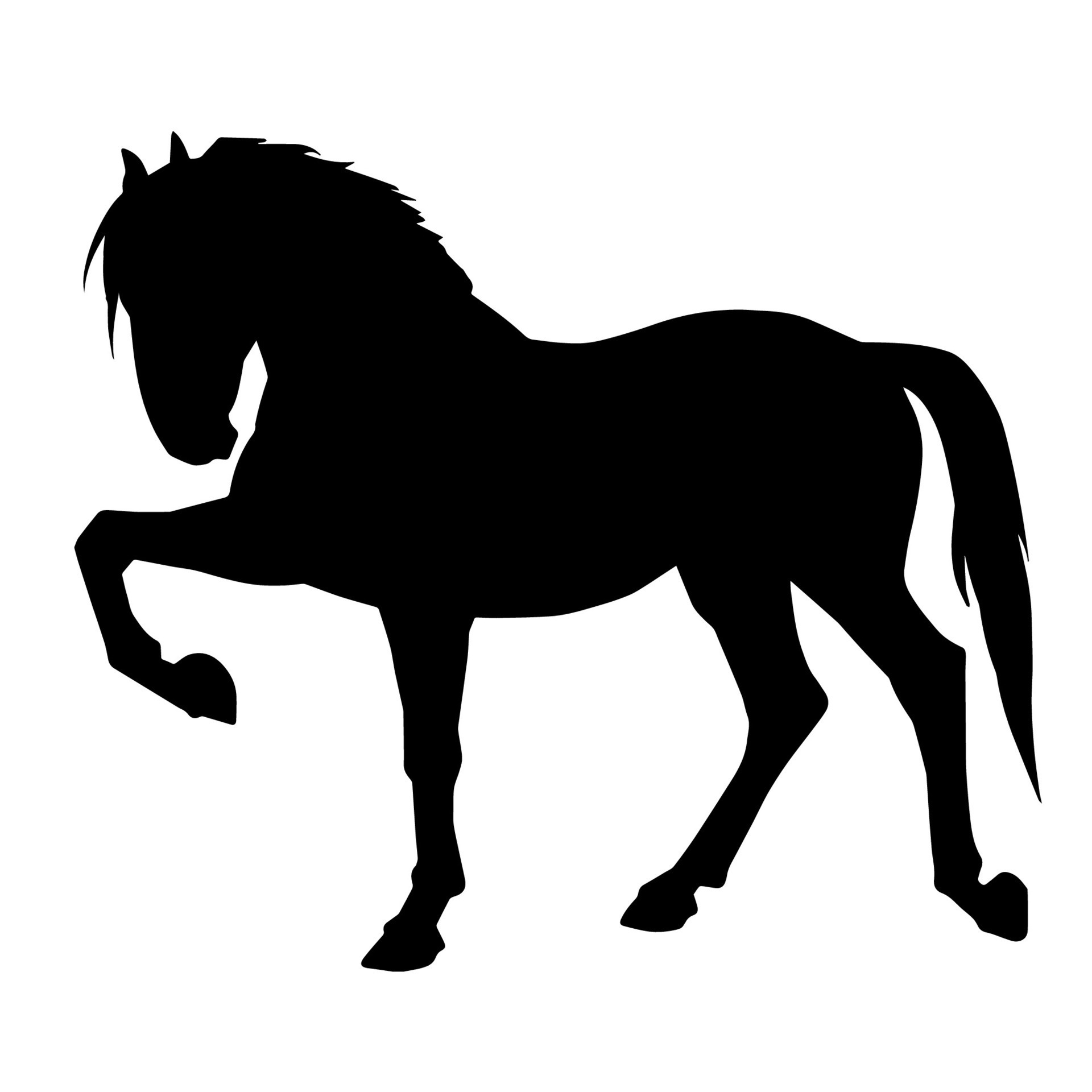 Silhouette of a horse running. Silhouette of a running stallion ...