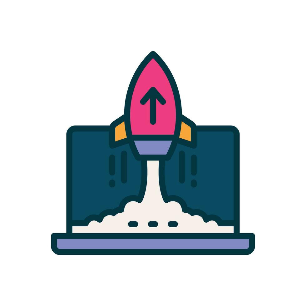 startup filled color icon. vector icon for your website, mobile, presentation, and logo design.