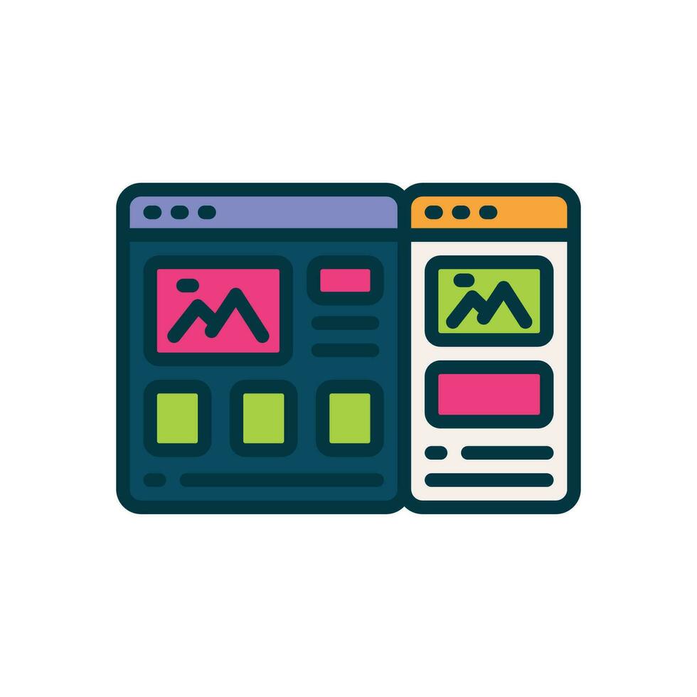 multitab filled color icon. vector icon for your website, mobile, presentation, and logo design.
