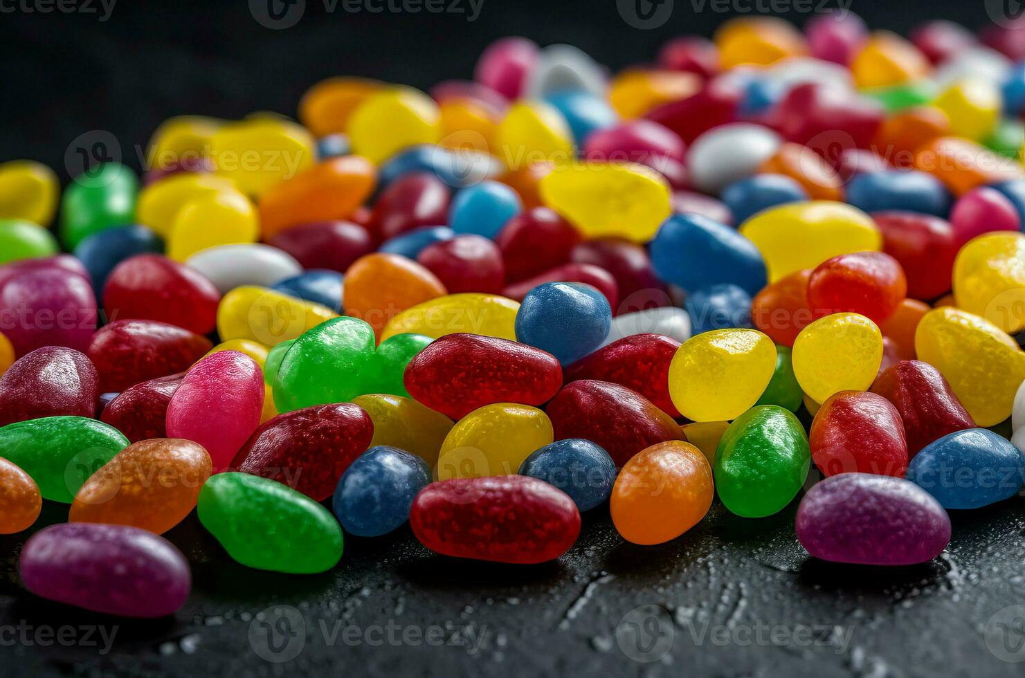 Jelly beans colorful dessert. Generate Ai photo