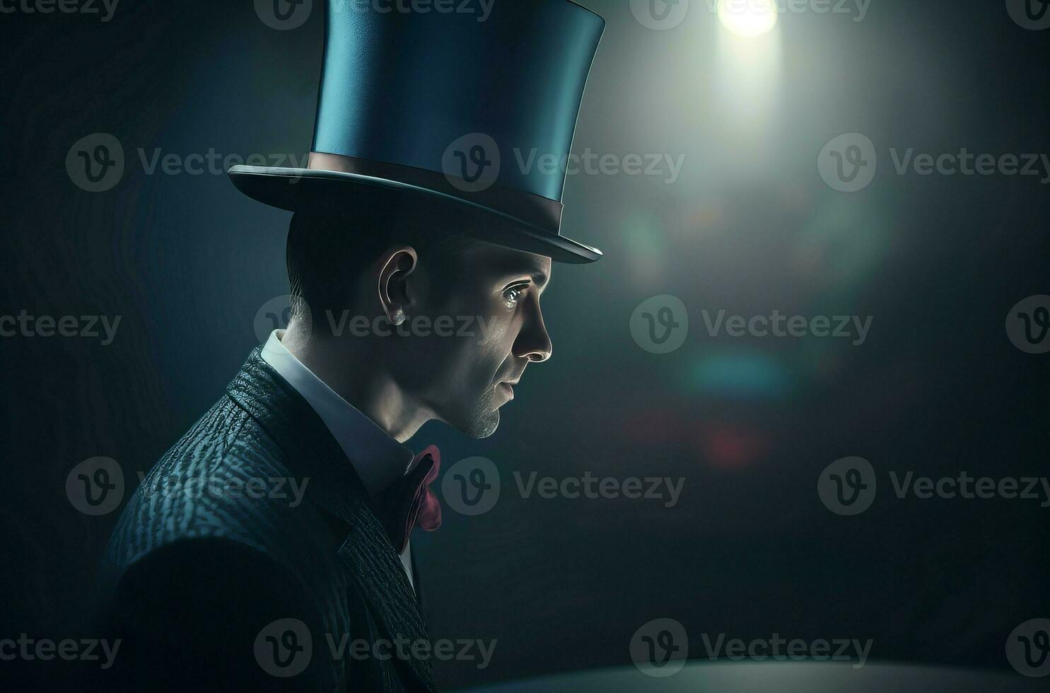 Magician with top hat. Generate Ai photo