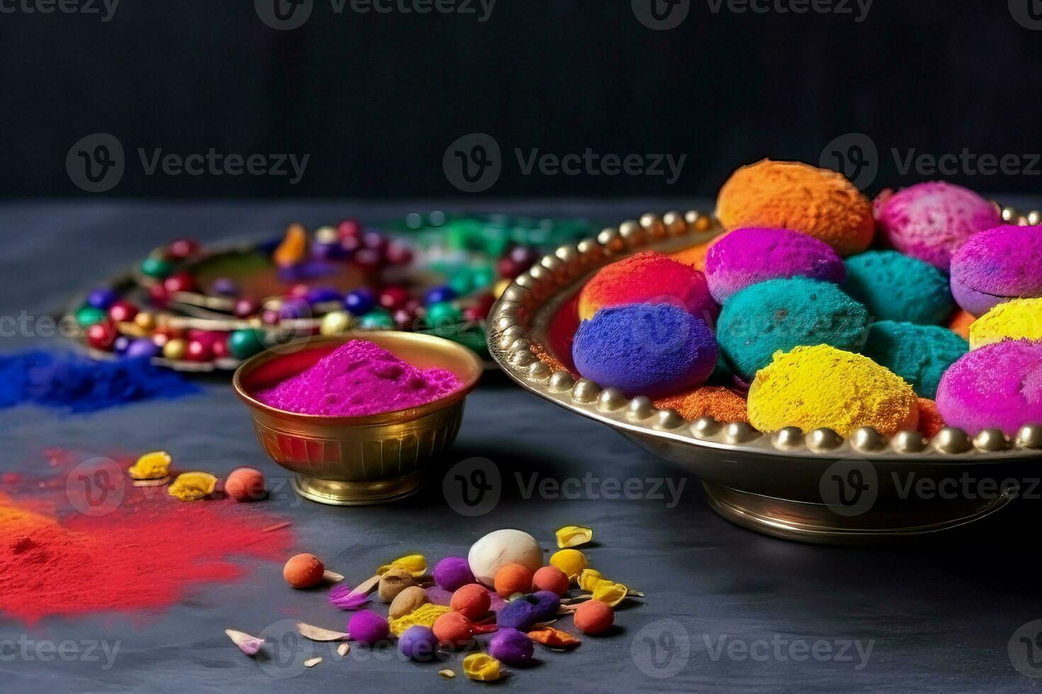 Traditional indian sweet decorations. Generate Ai photo