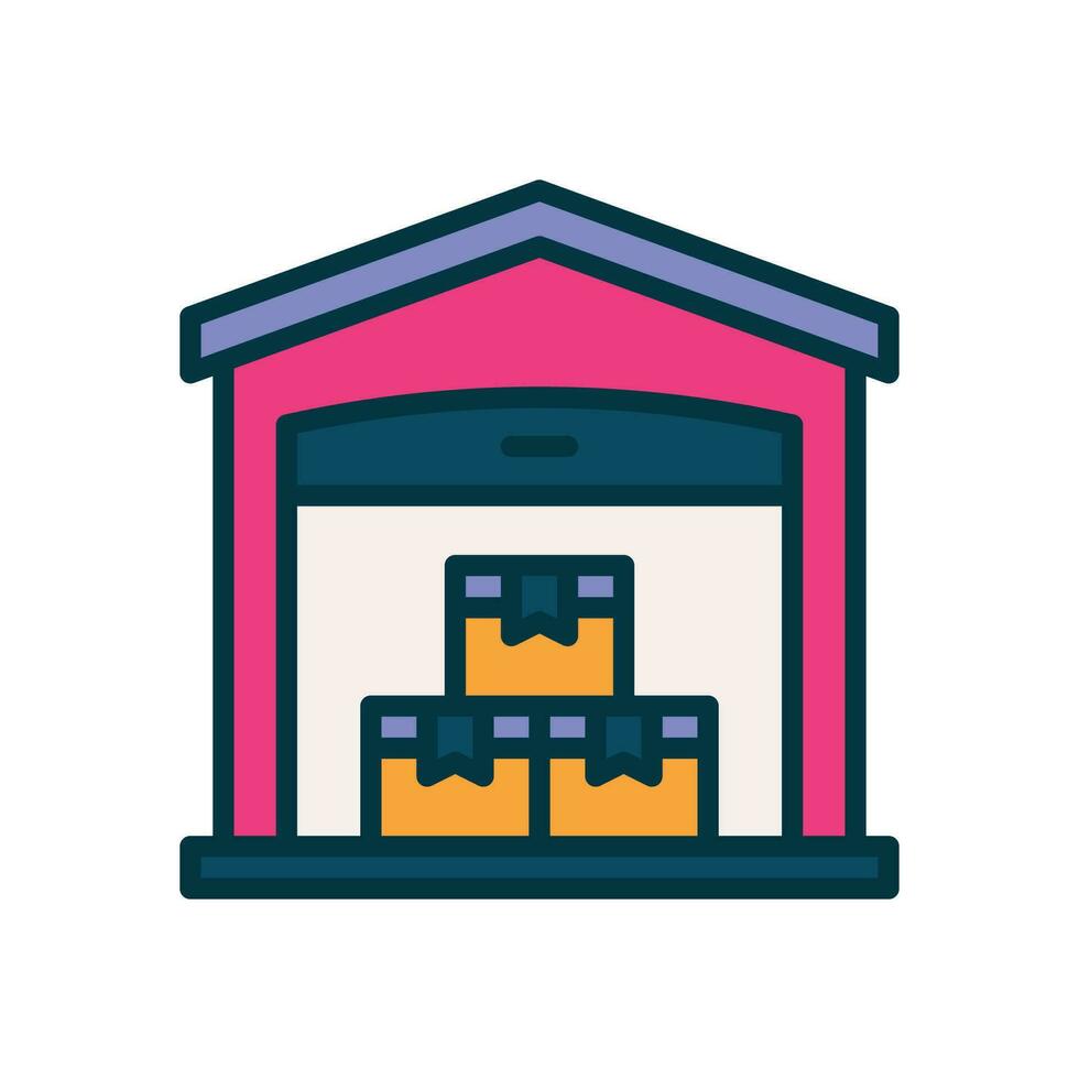 warehouse filled color icon. vector icon for your website, mobile, presentation, and logo design.