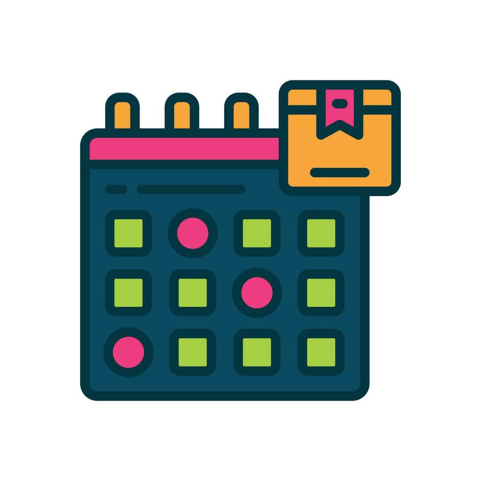 delivery schedule filled color icon. vector icon for your website, mobile, presentation, and logo design.