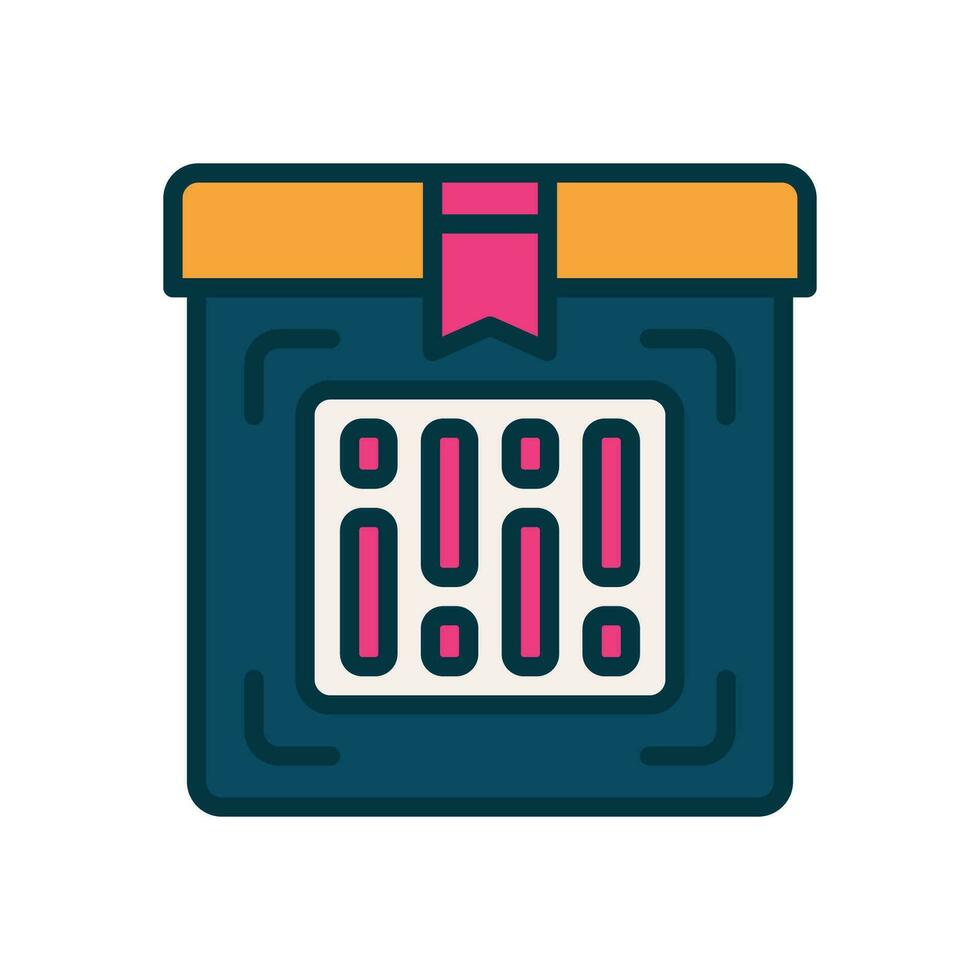 barcode box filled color icon. vector icon for your website, mobile, presentation, and logo design.