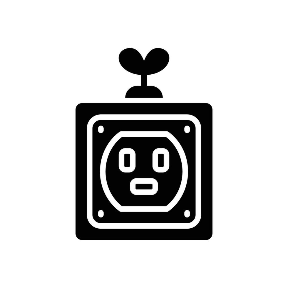 eco socket glyph icon. vector icon for your website, mobile, presentation, and logo design.