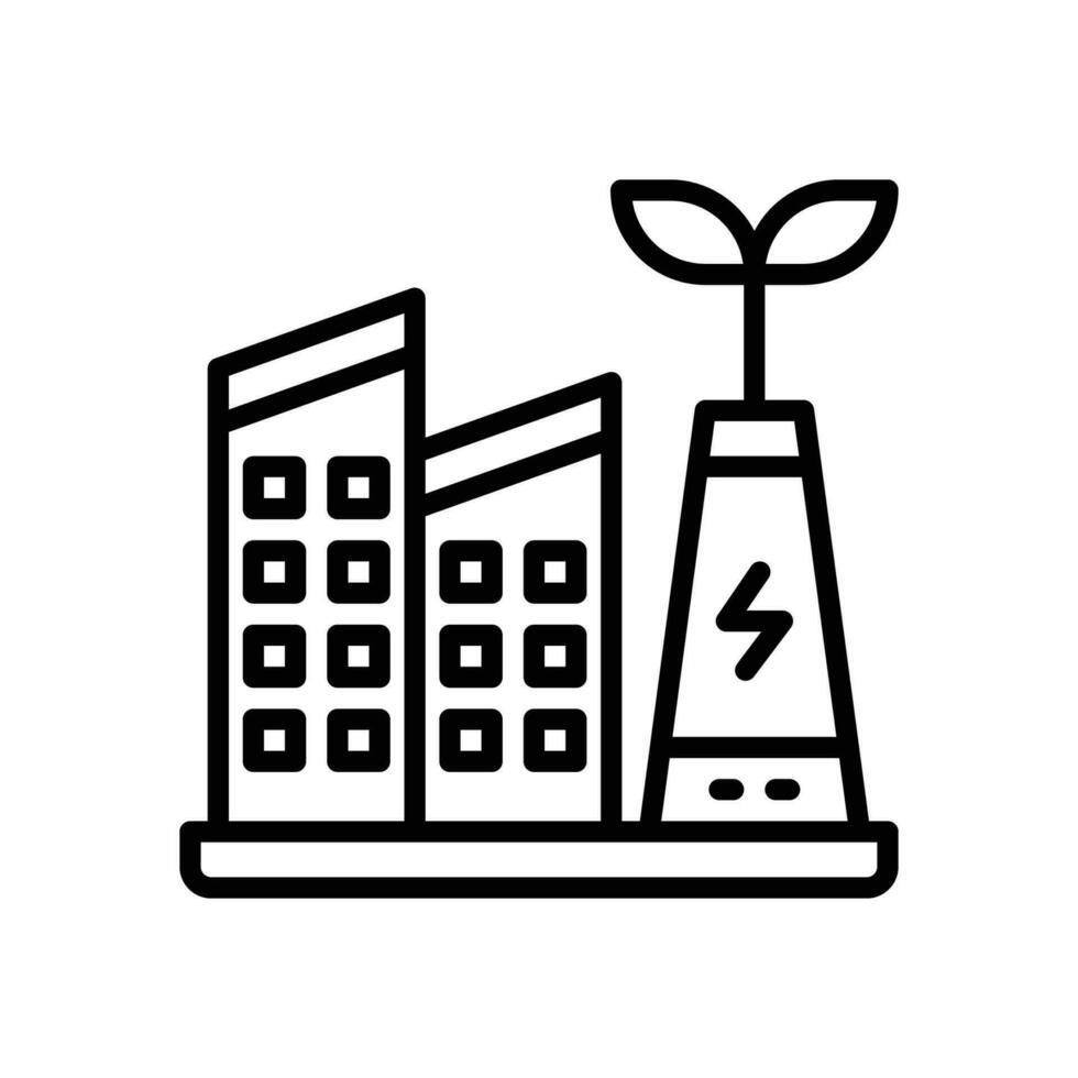 eco factory line icon. vector icon for your website, mobile, presentation, and logo design.