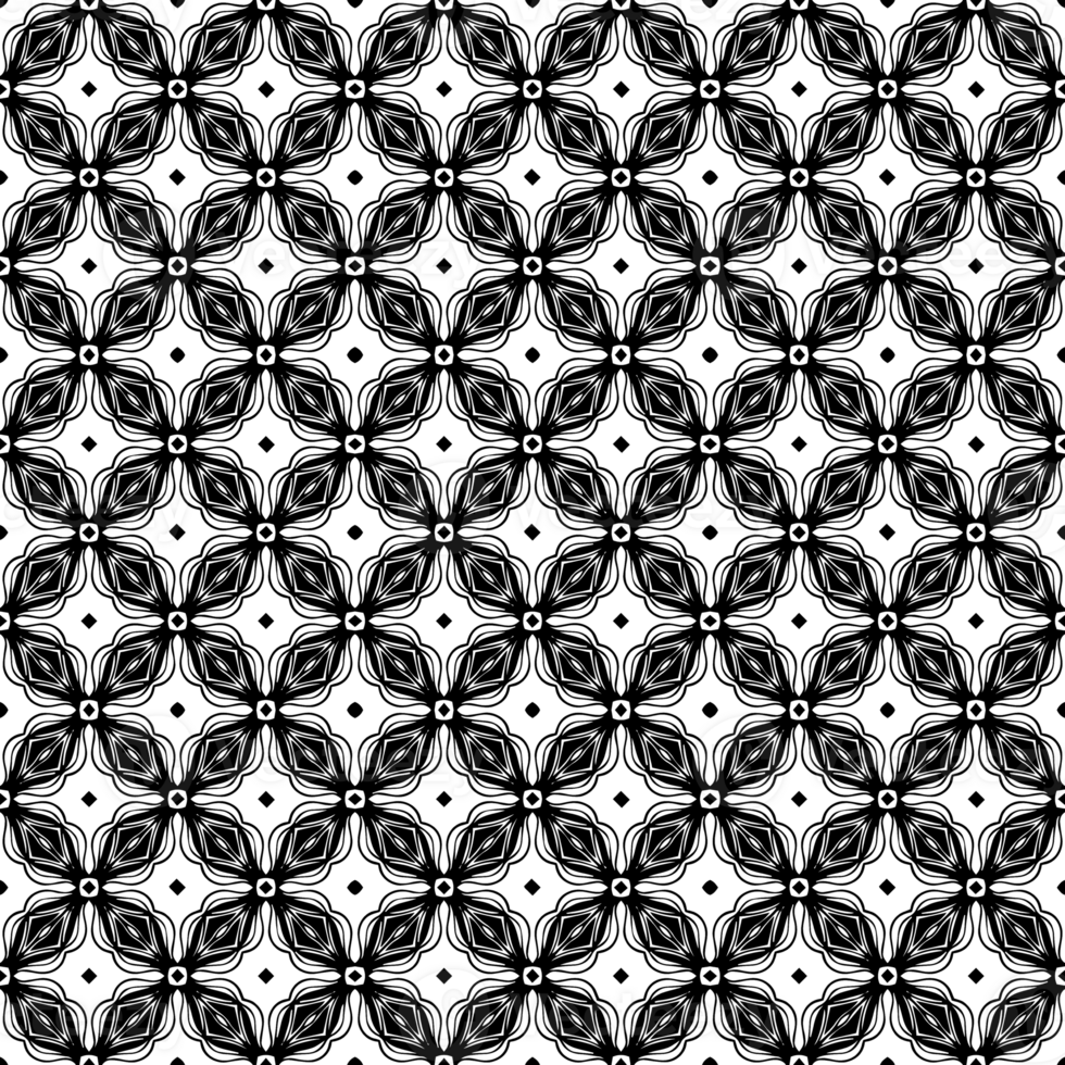 Black seamless abstract pattern. Overlay for background and backdrop. Ornamental design. PNG graphic illustration with transparent background.