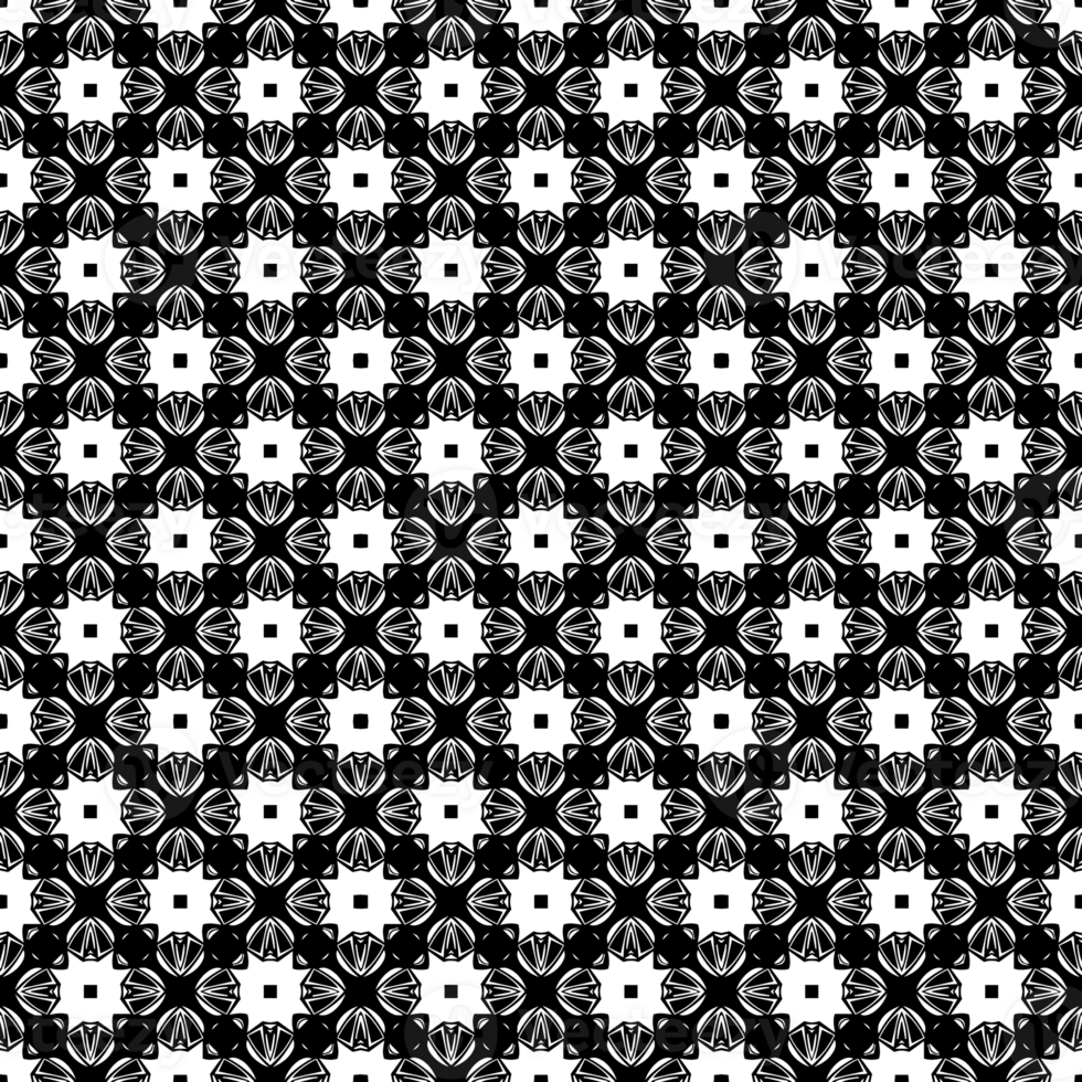 Black seamless abstract pattern. Overlay for background and backdrop. Ornamental design. PNG graphic illustration with transparent background.