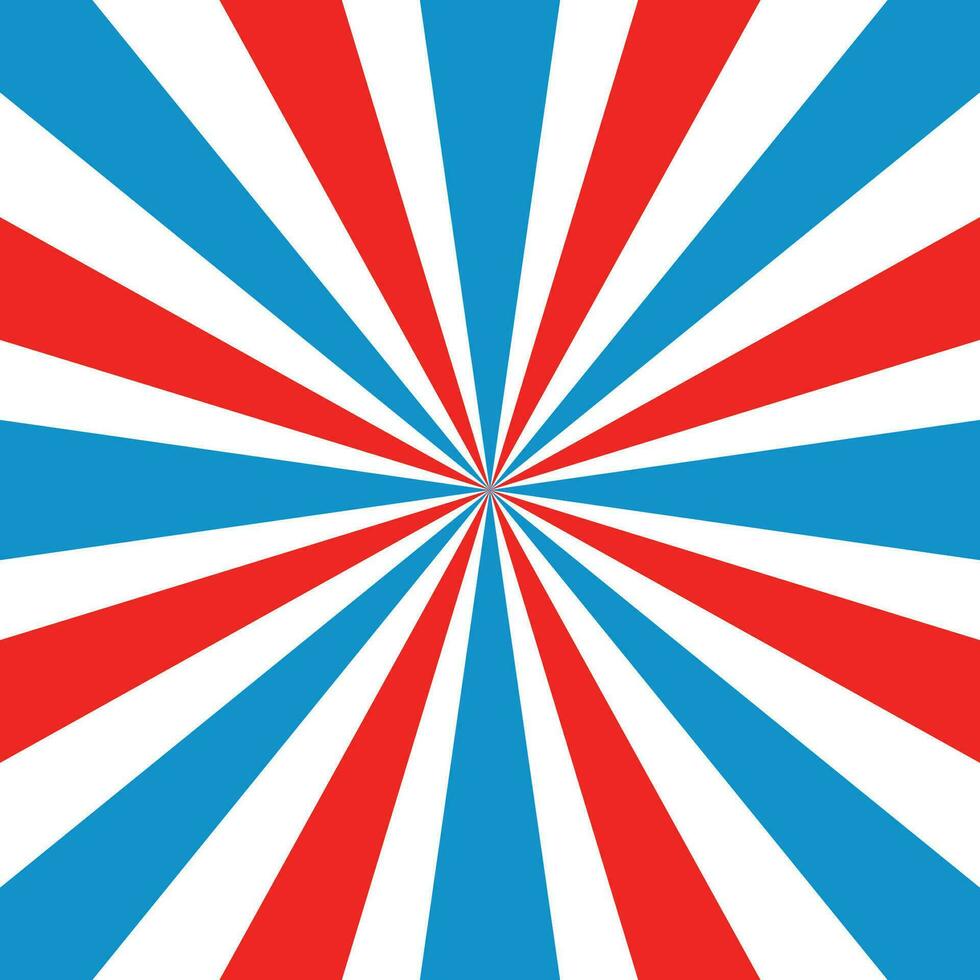 Fourth Of July Starburst, Red White Blue Sunburst, Carnival Background vector