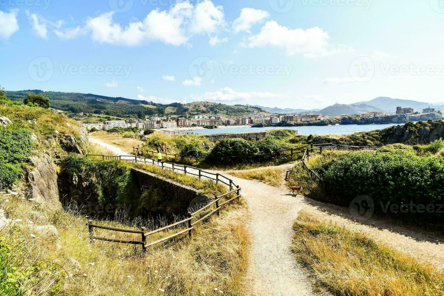 Road through the scenic landscape photo