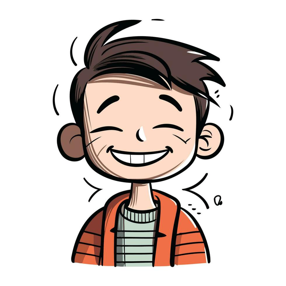 Illustration of a Cute Boy Smiling and Looking at the Camera vector