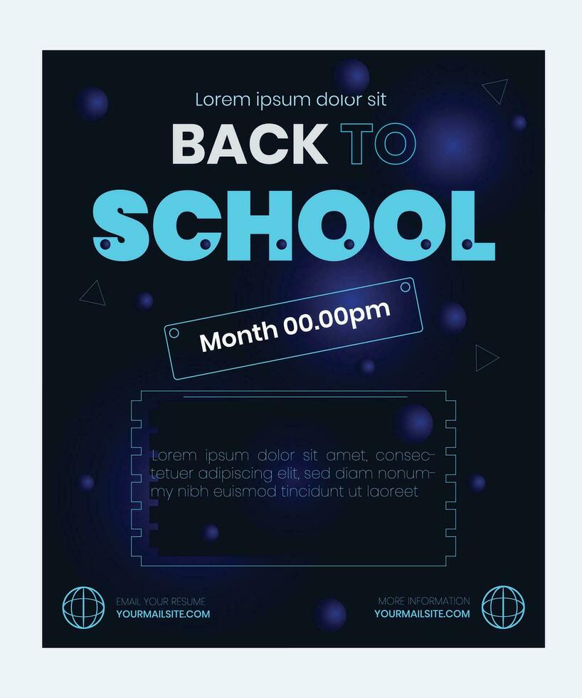 Back to school vector design. Back to school text in chalkboard element with light bulb and pen educational elements. Vector illustration back to school concept.