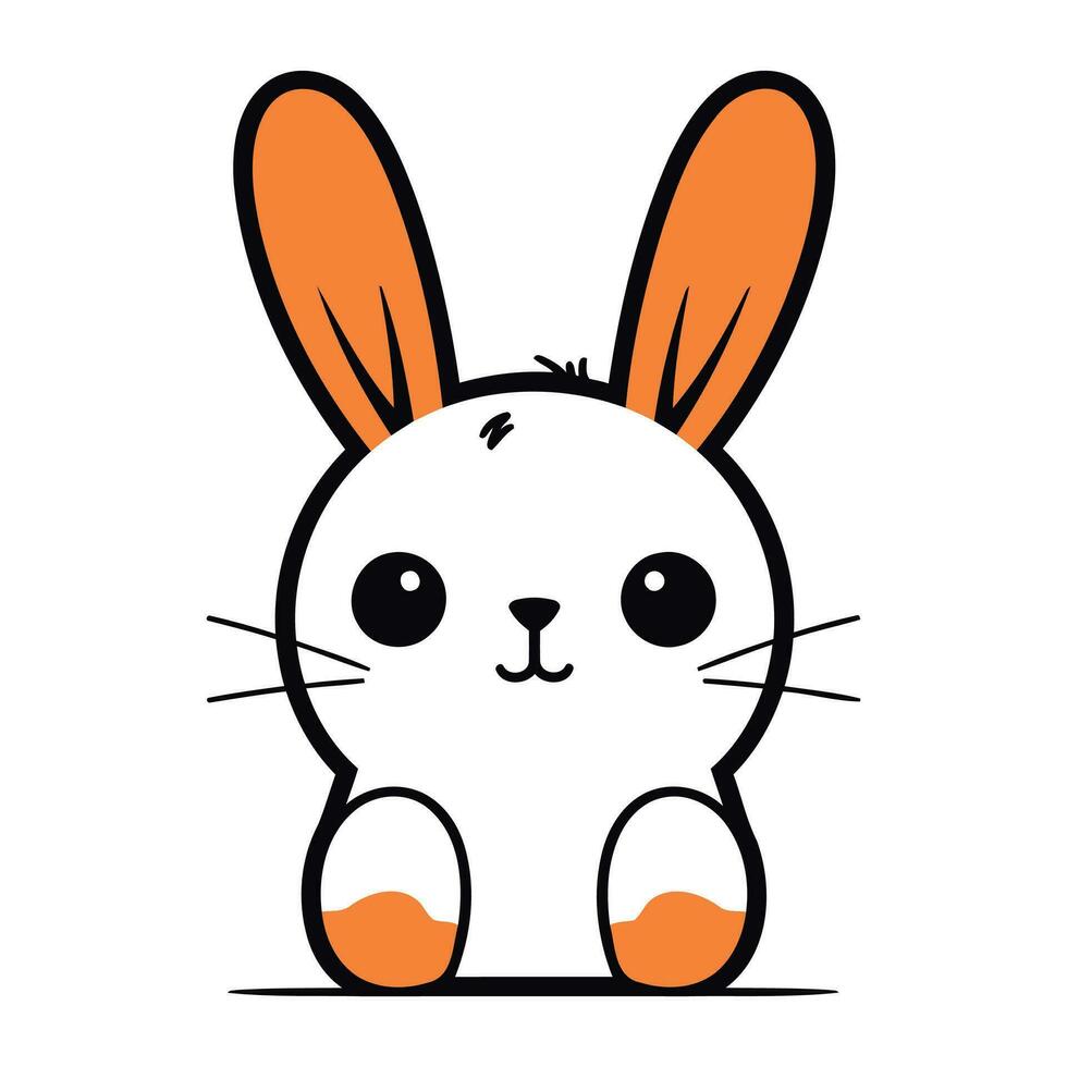 Cute bunny cartoon isolated on a white background. Vector illustration.