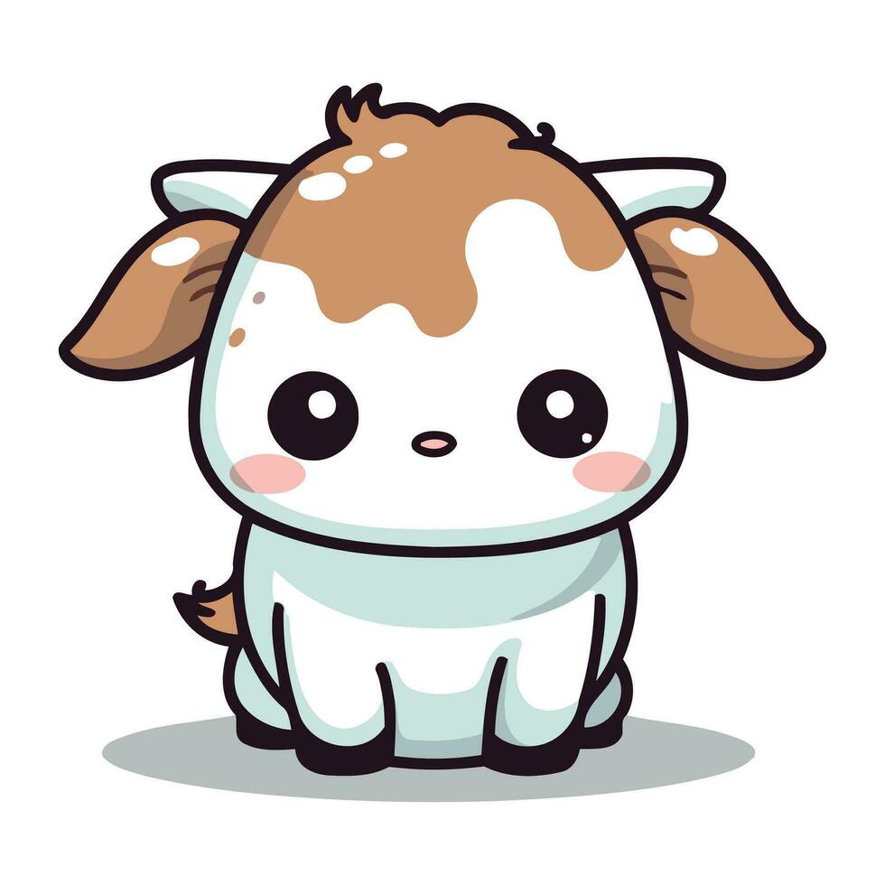 Cute cow character cartoon vector illustration. Cute cow mascot.