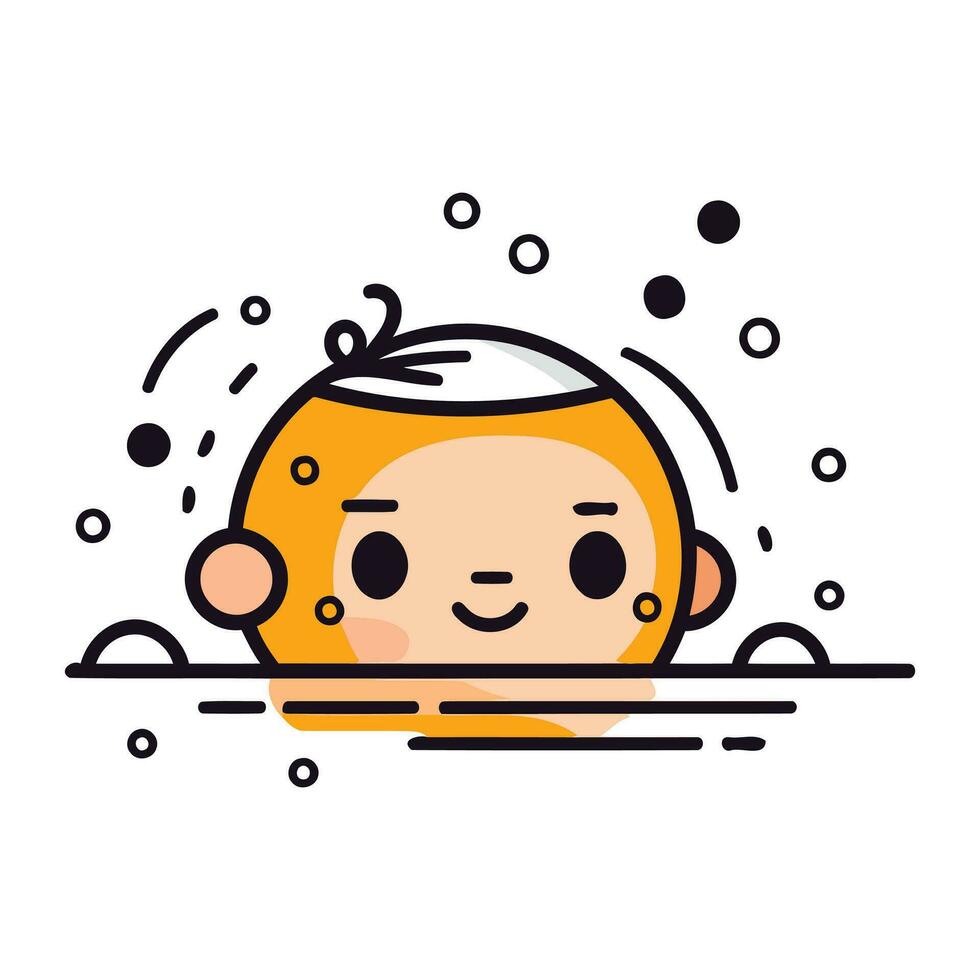 linda bebé chico en bañera. vector ilustración en dibujos animados estilo.