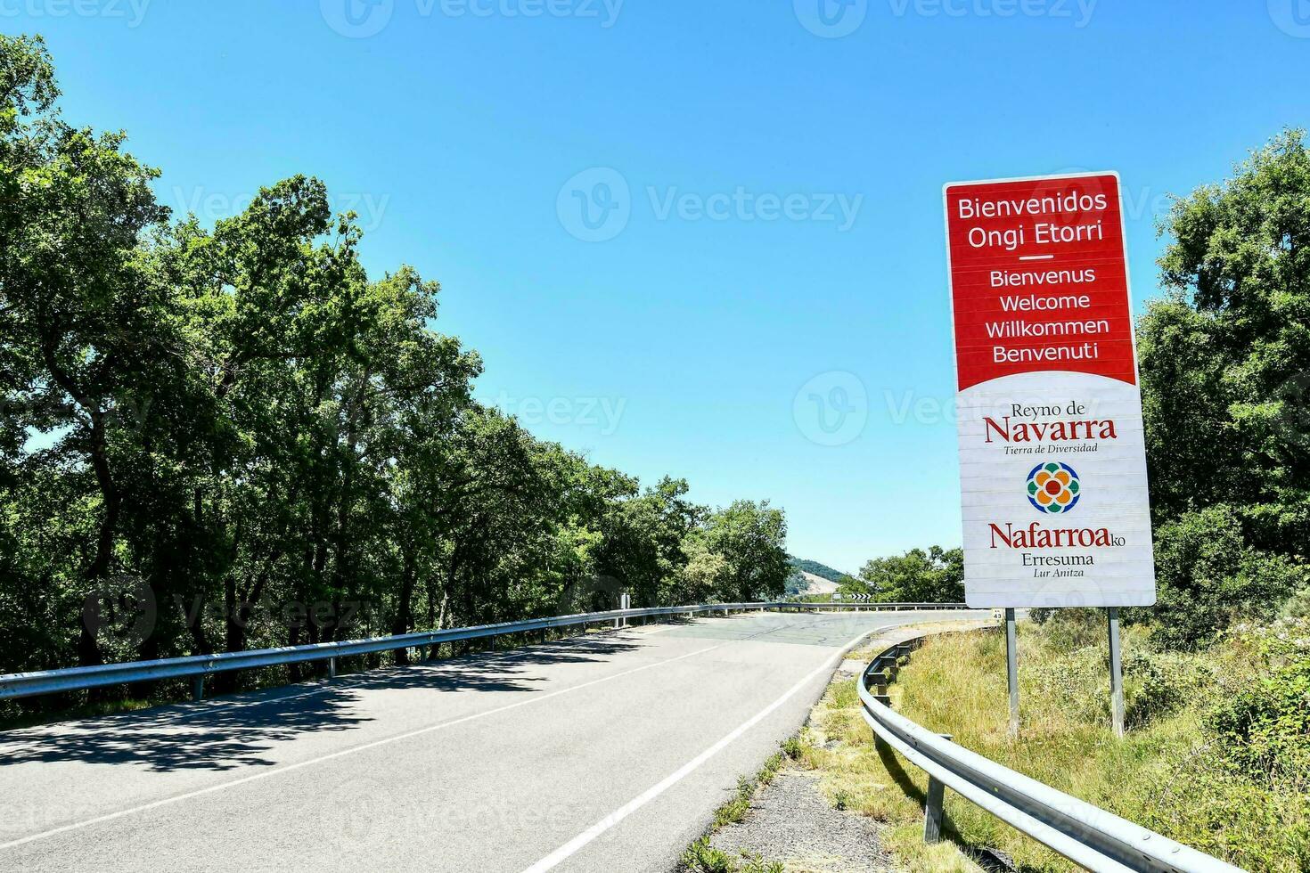 A red and white street sign photo