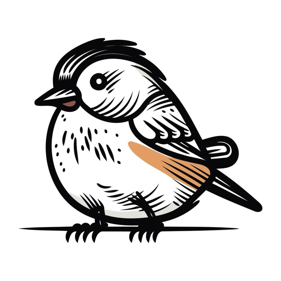 vector imagen de un linda pájaro en un blanco antecedentes. dibujos animados estilo.