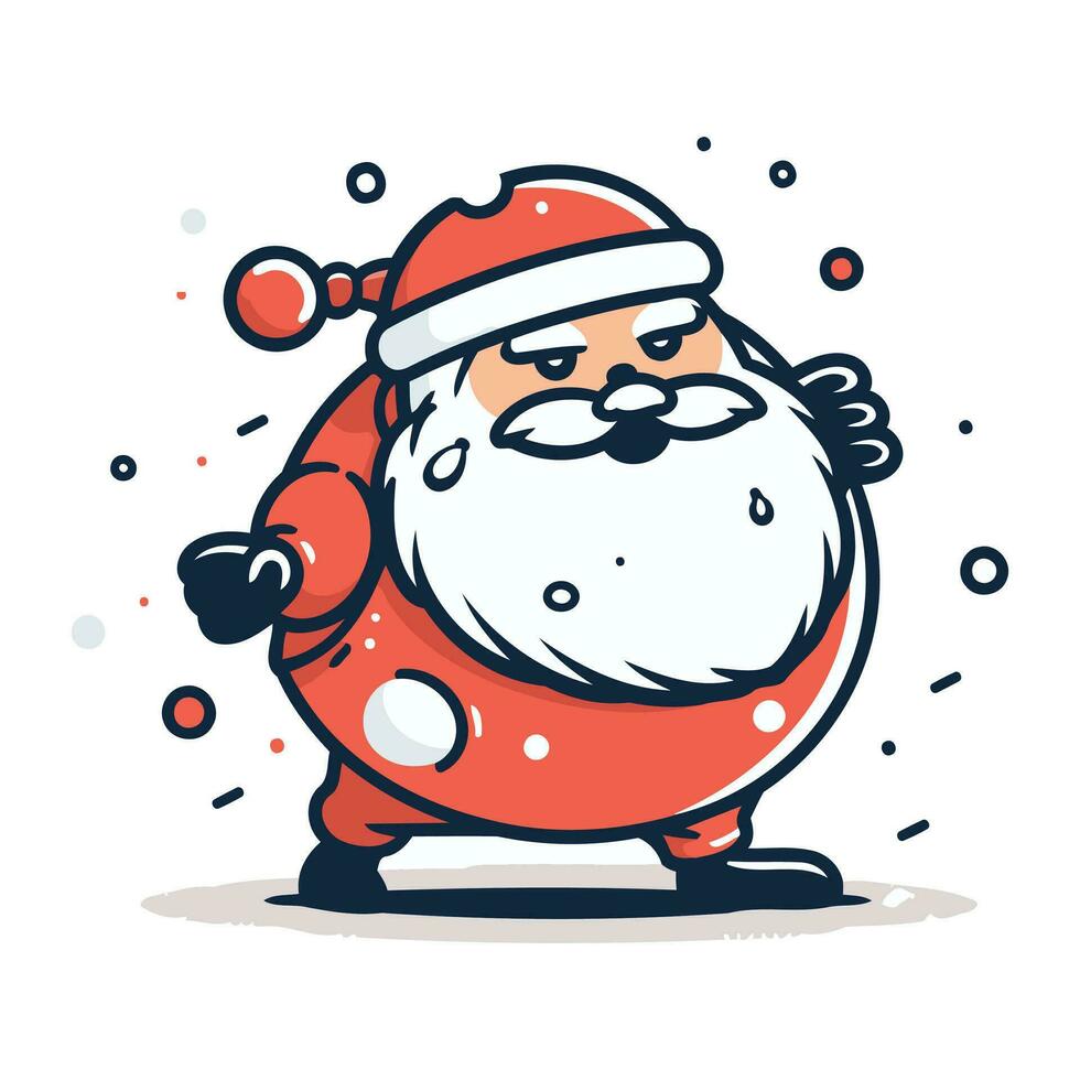 Santa Claus vector illustration. Cute cartoon character. Merry Christmas and Happy New Year.