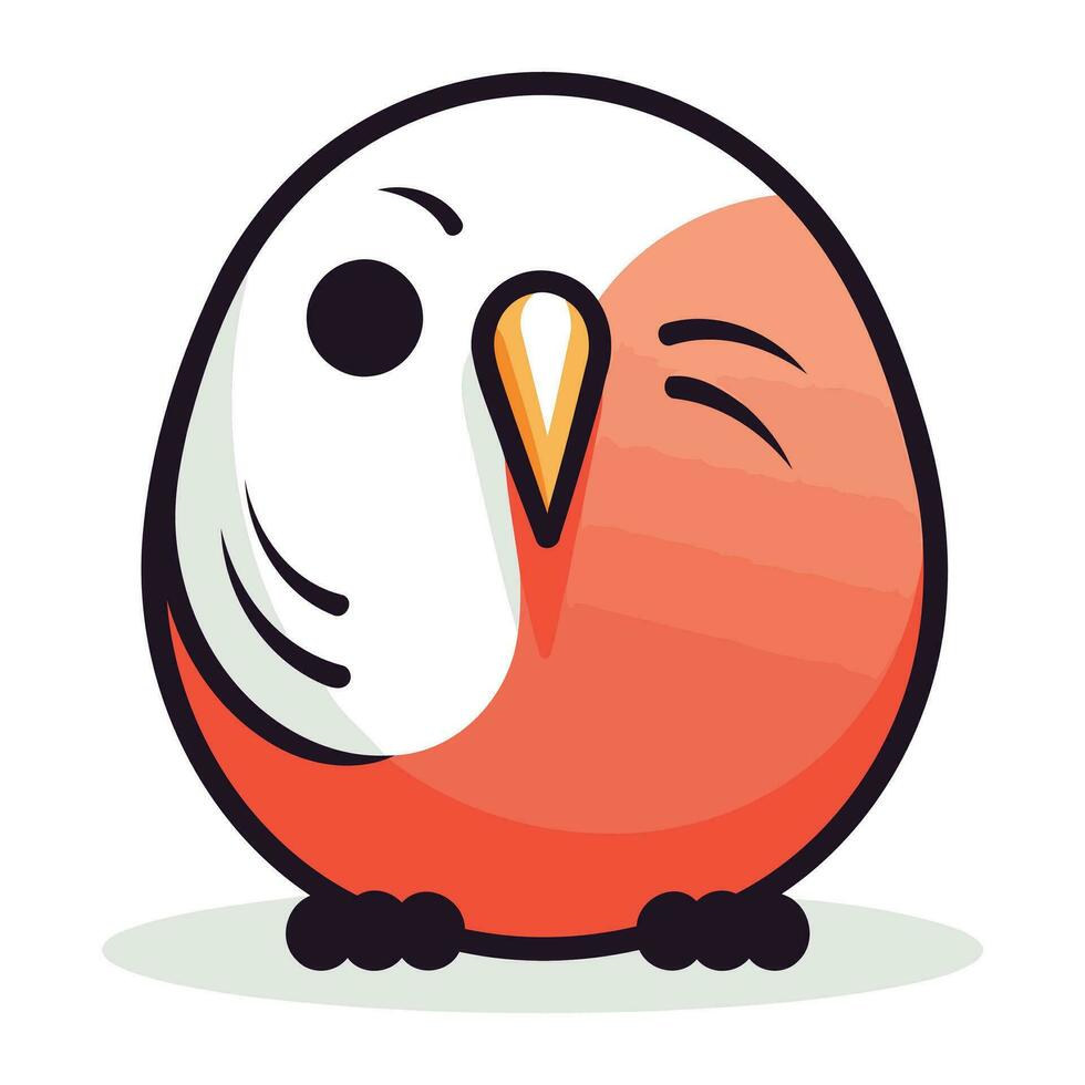 Cute cartoon bird. Vector illustration. isolated on white background.