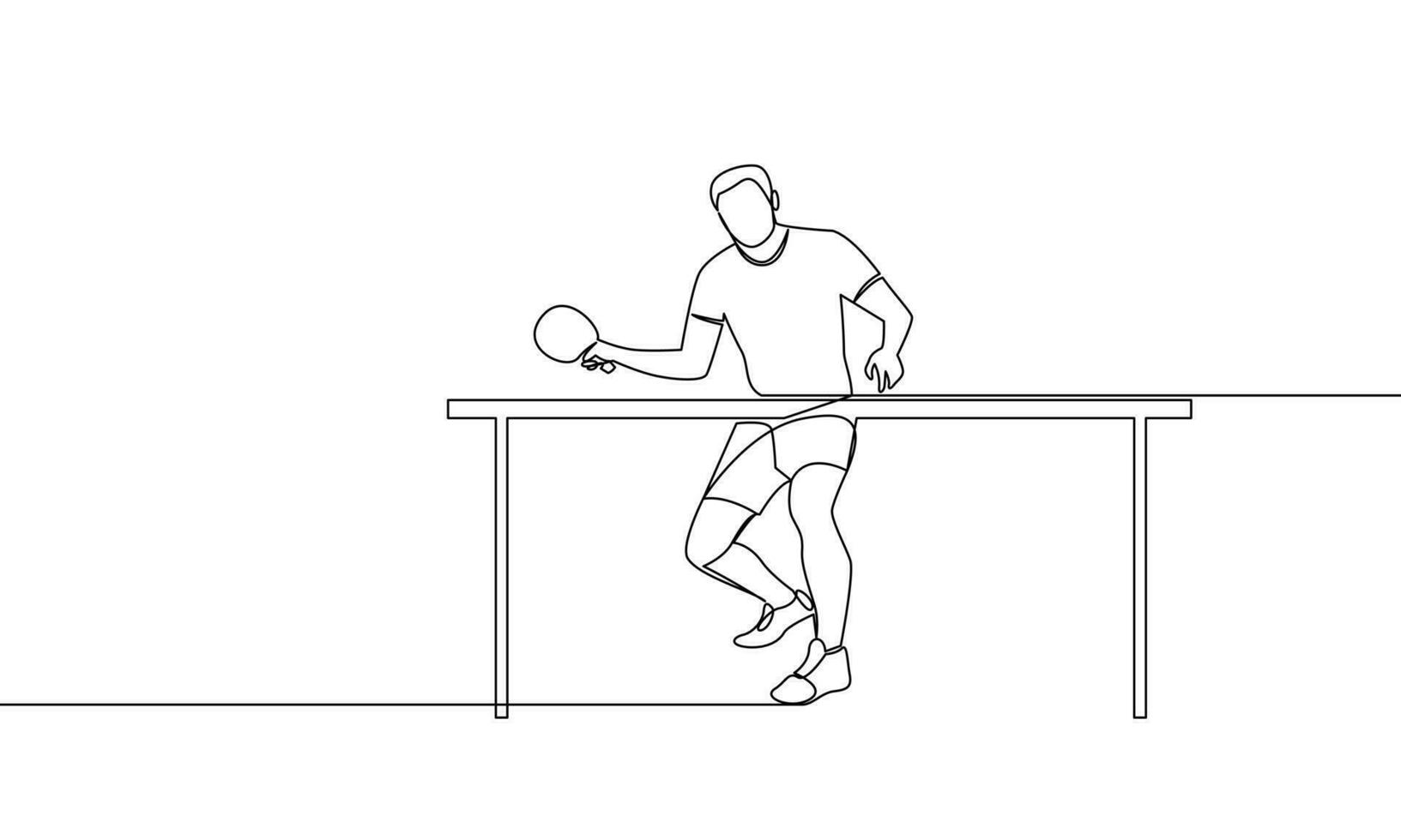 Single continuous line drawing of Table Tennis. Ping pong. One line vector illustration