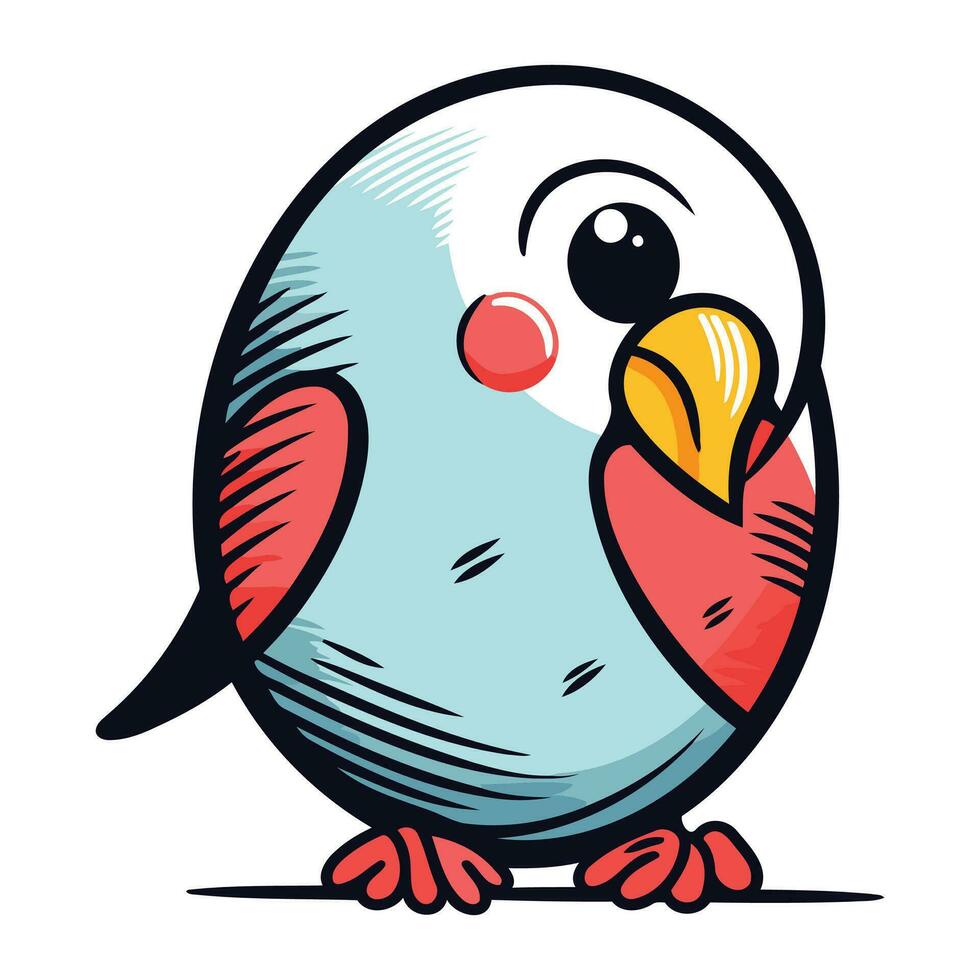 Cute cartoon bird isolated on a white background. Vector illustration.