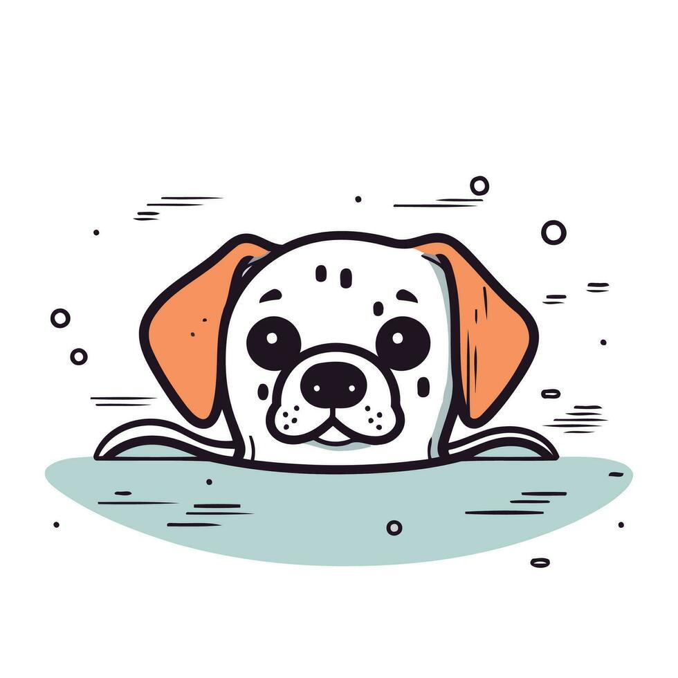 Dalmatian dog head. Vector illustration of a cute dog.