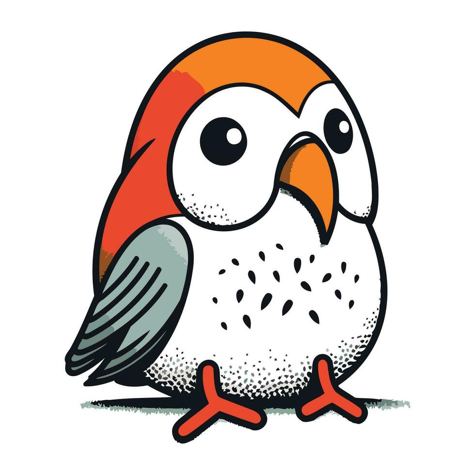 Illustration of a cute bird on a white background. vector illustration