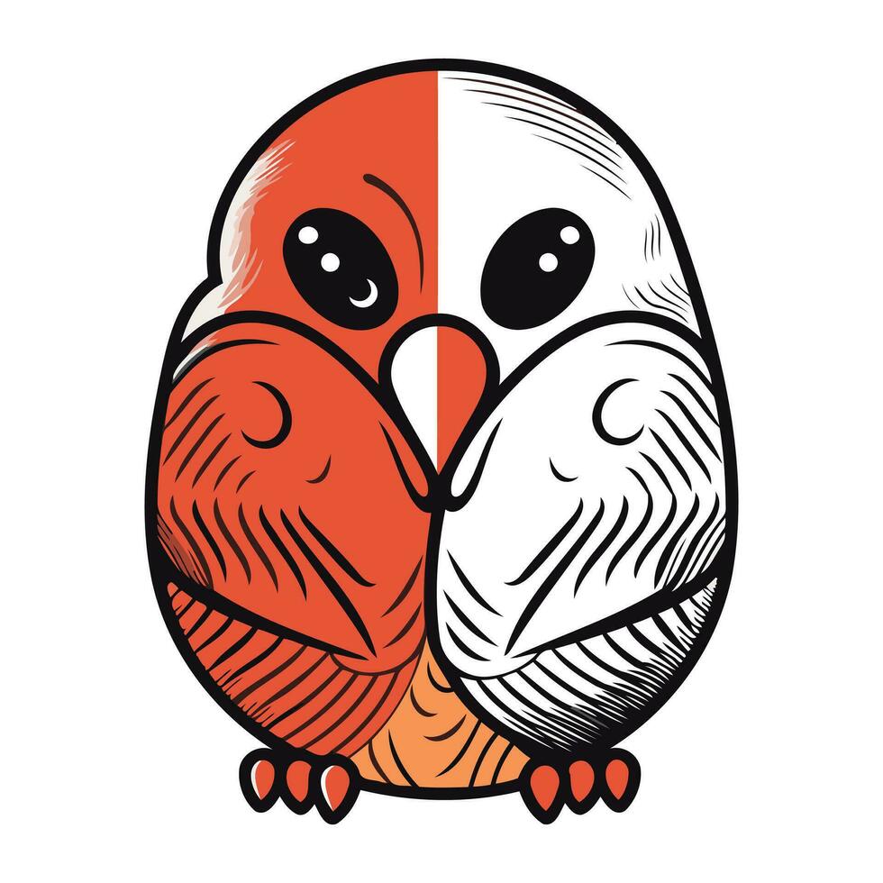 Illustration of a cute owl on a white background. Vector. vector