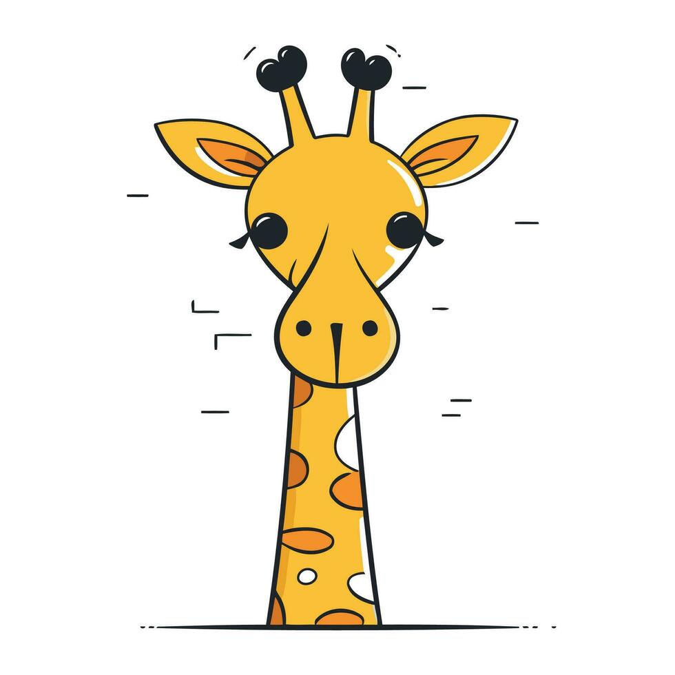 Cute cartoon giraffe. Vector illustration of a giraffe.