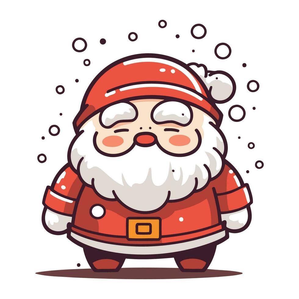 Cartoon santa claus vector illustration. Christmas and New Year