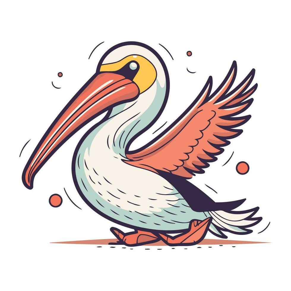 Pelican icon. Cartoon illustration of pelican vector icon for web design