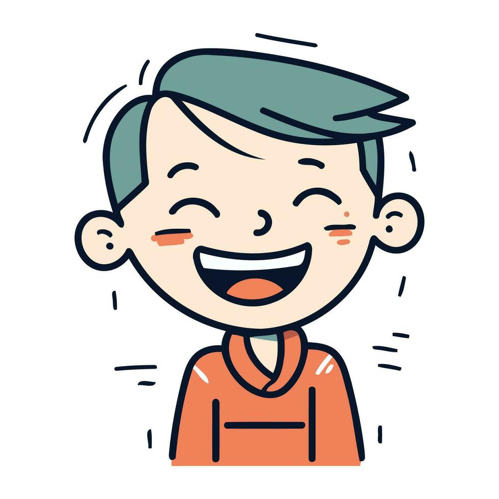 Vector illustration of happy boy in flat style. Smiling boy in uniform