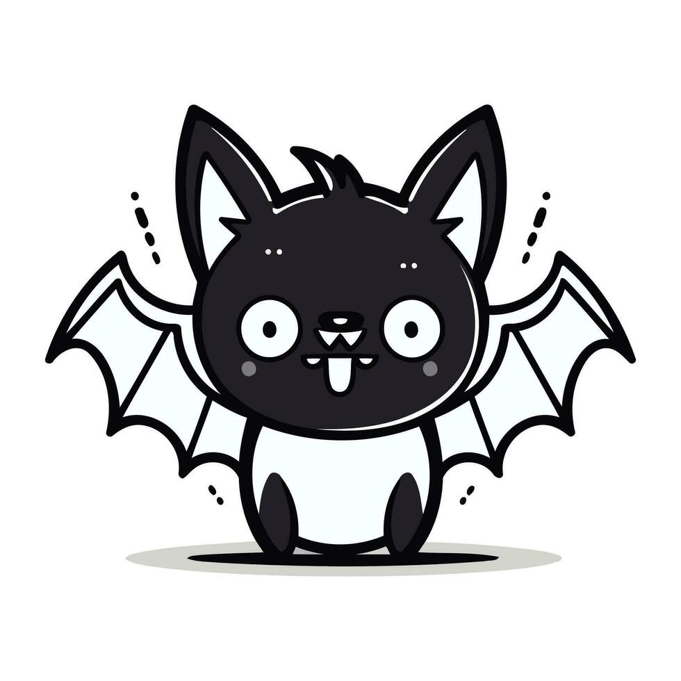 linda murciélago dibujos animados personaje vector ilustración. linda pequeño murciélago icono.