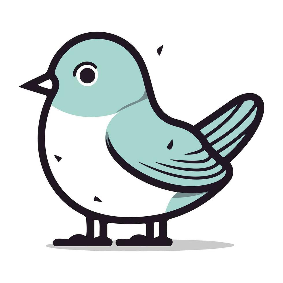 Cartoon bird on white background. Vector illustration in cartoon style.