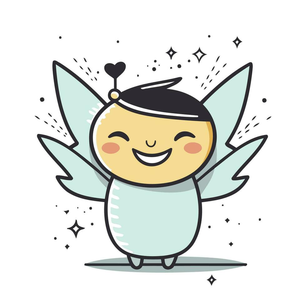 Cute little angel with wings. Vector illustration for your design.