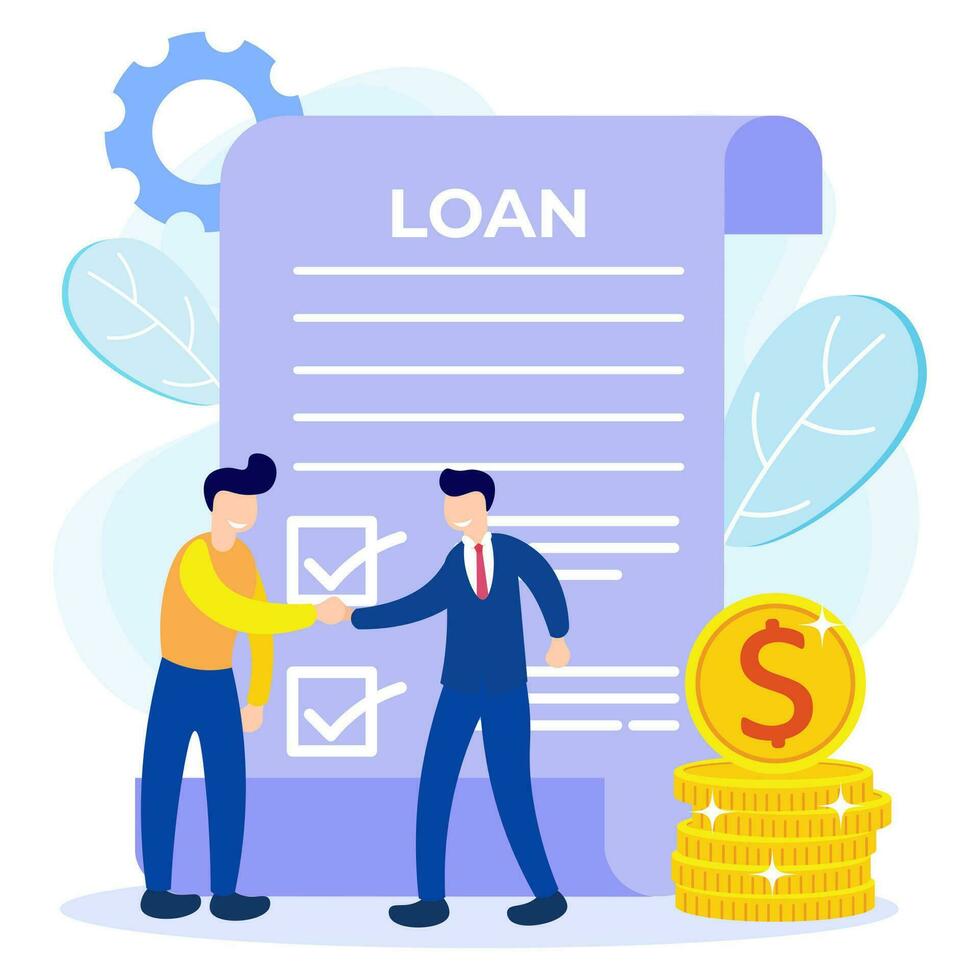 Illustration vector graphic cartoon character of loan