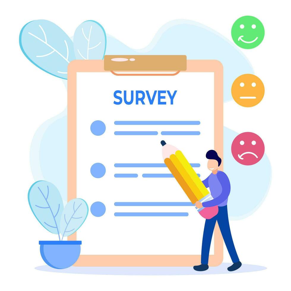 Illustration vector graphic cartoon character of survey