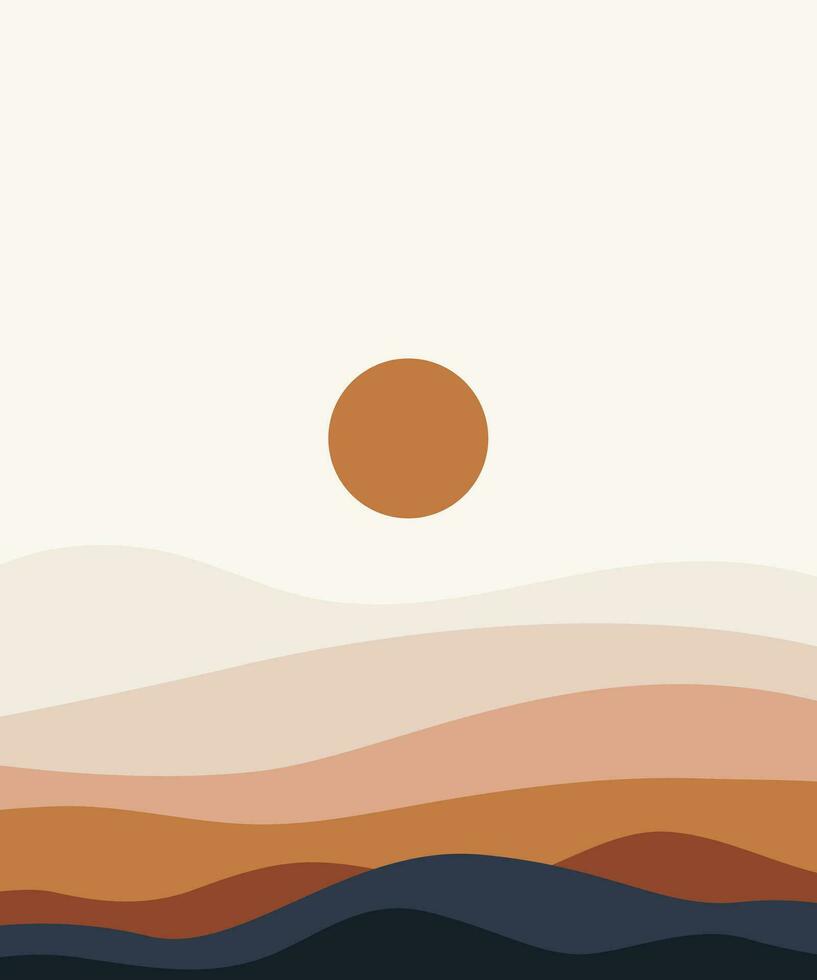 paisaje ilustración , naturaleza paisaje fondo.pared Arte vector. follaje línea Arte dibujo con resumen forma.planta Arte diseño para imprimir, cubrir, fondo de pantalla, mínimo y natural pared. vector