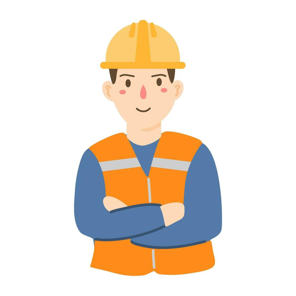 builder or construction manager in helmet vector
