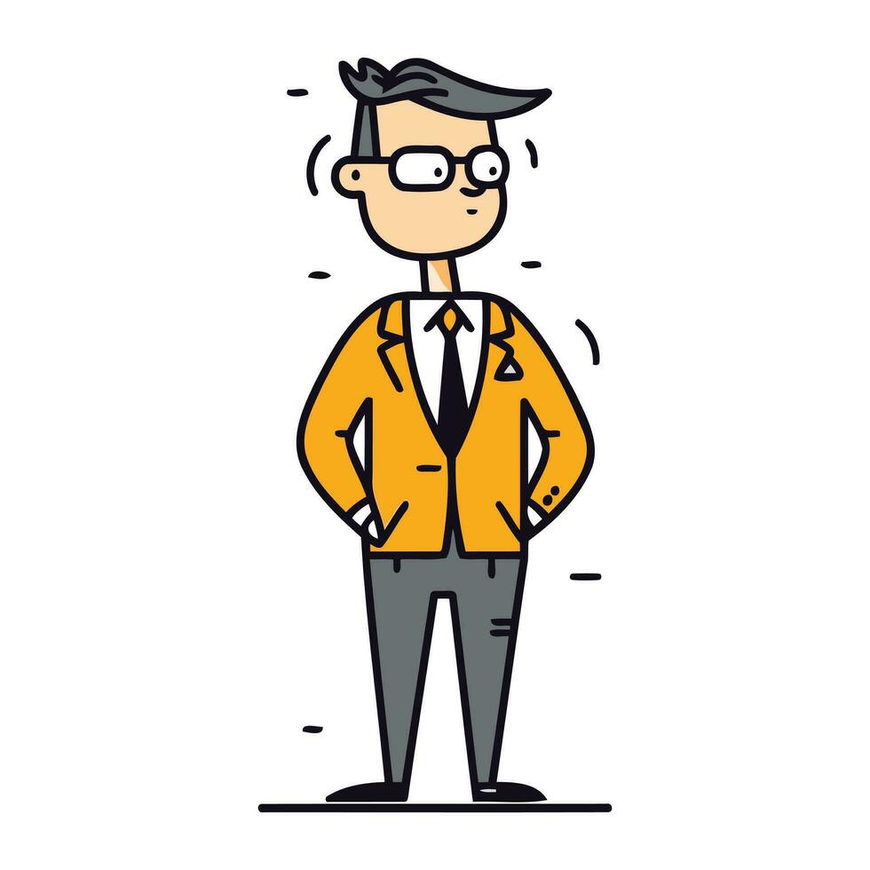 Character illustration design. Businessman in business suit cartoon.eps10 vector