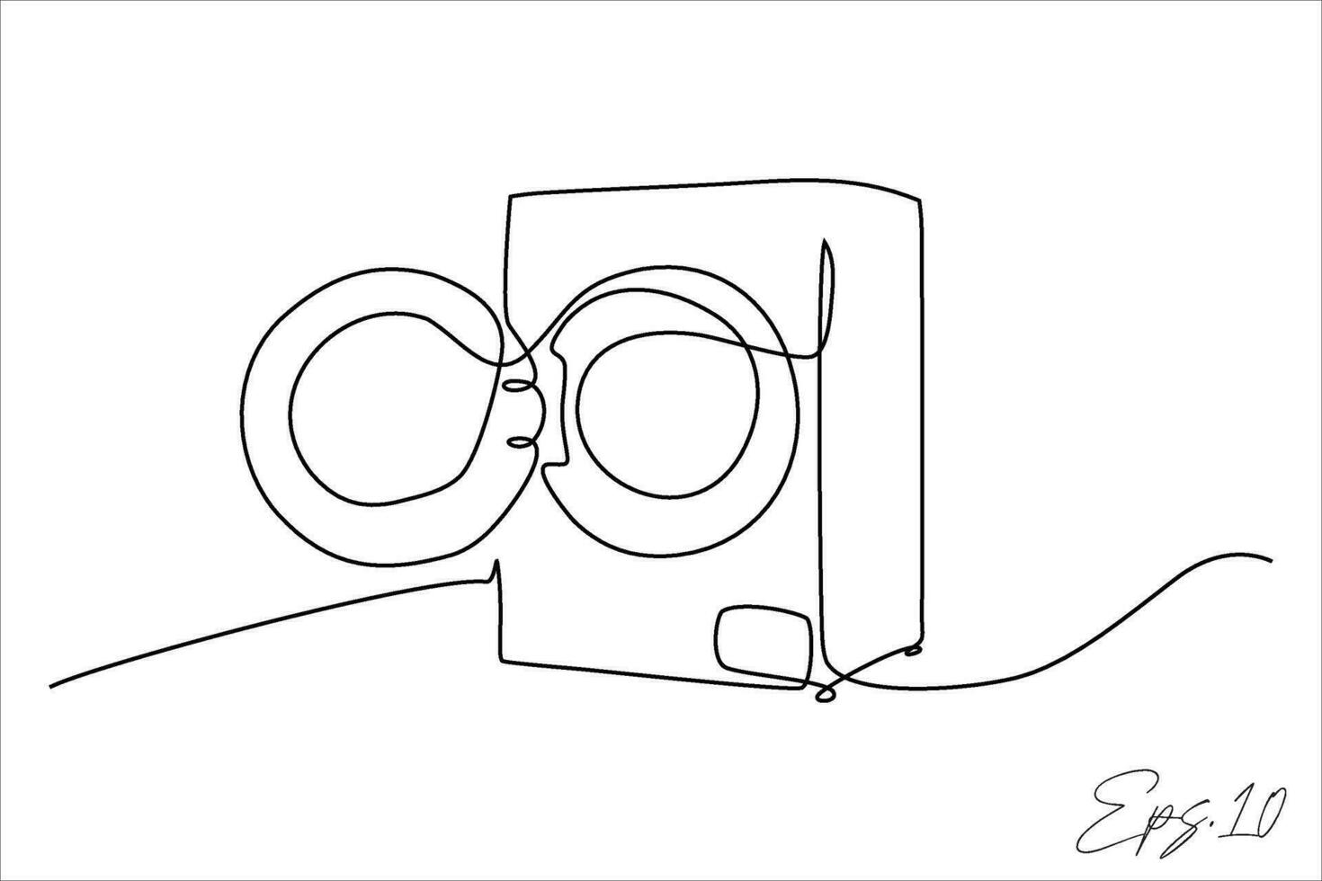 washing machine continuous line art drawing vector