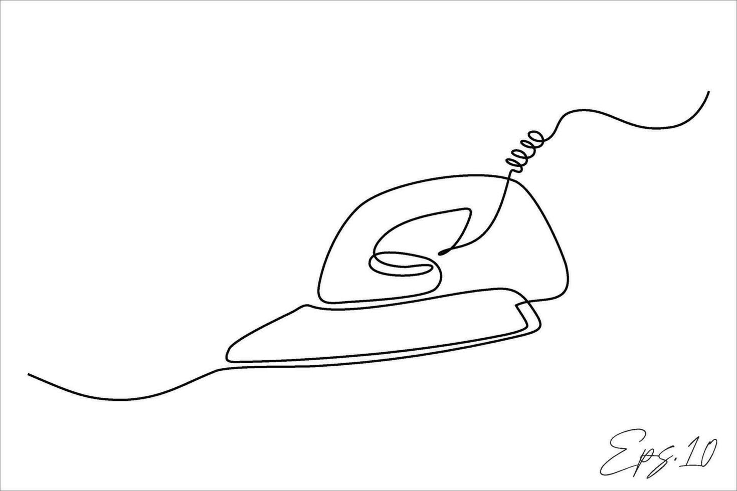 continuous line art image of ironing clothes vector