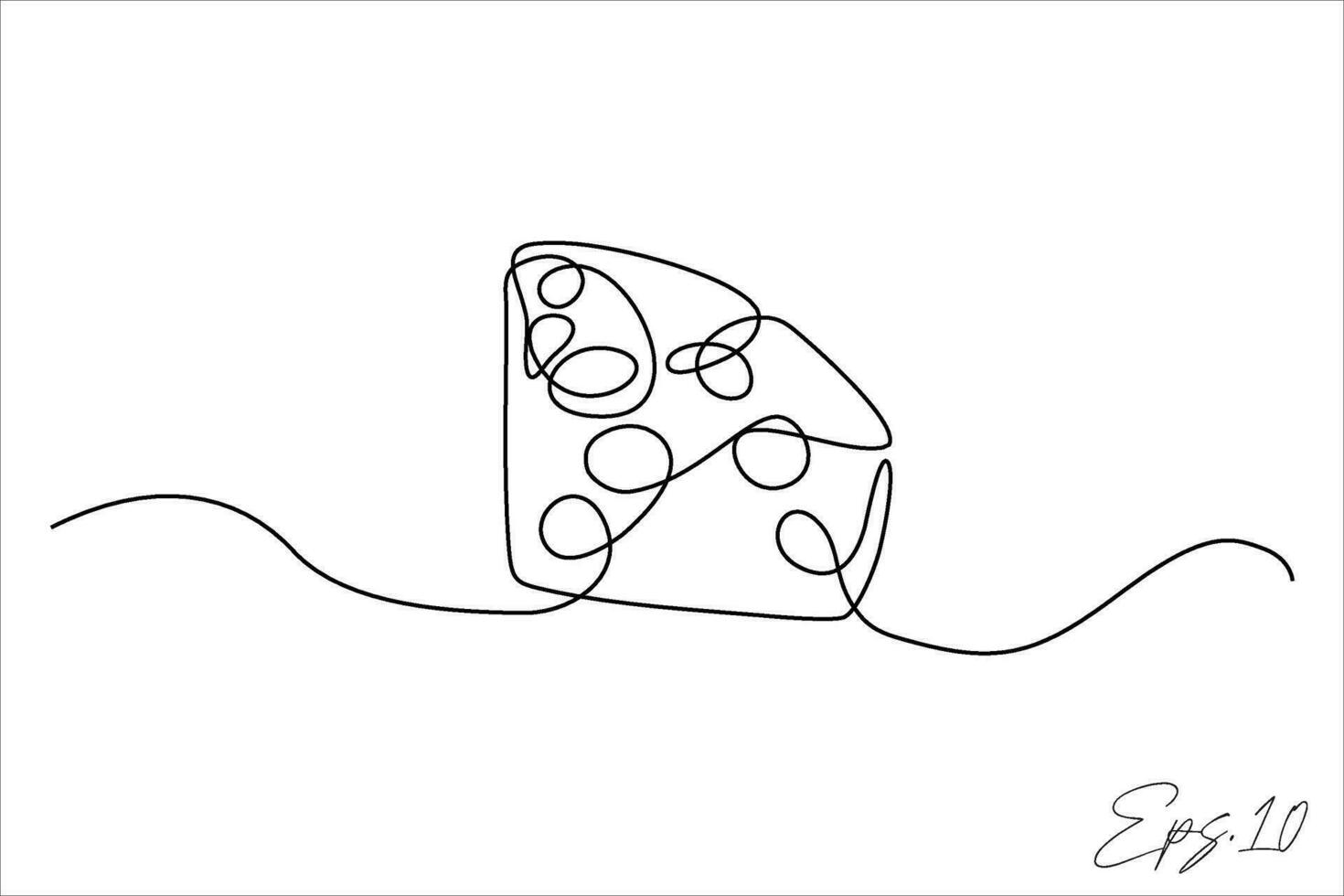 cheese continuous line art drawing vector